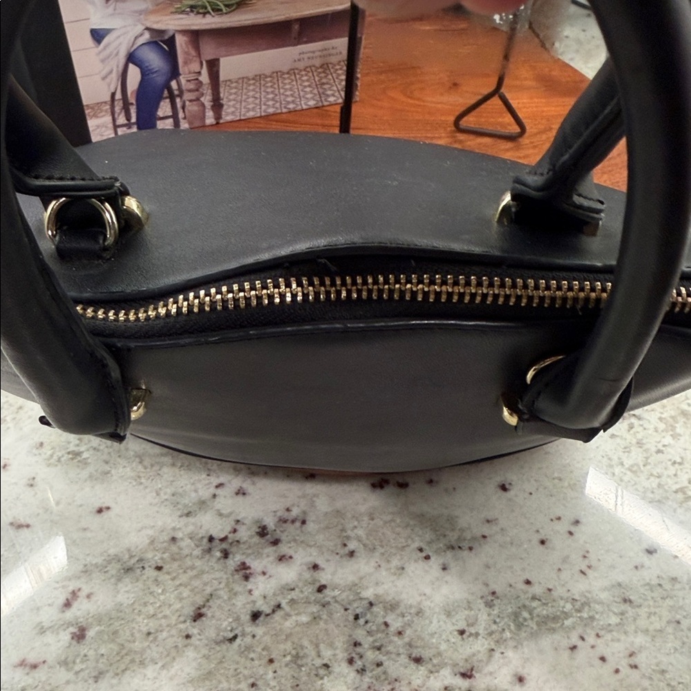 BCBG Black Vegan Leather Satchel Bag - Picture 4 of 8